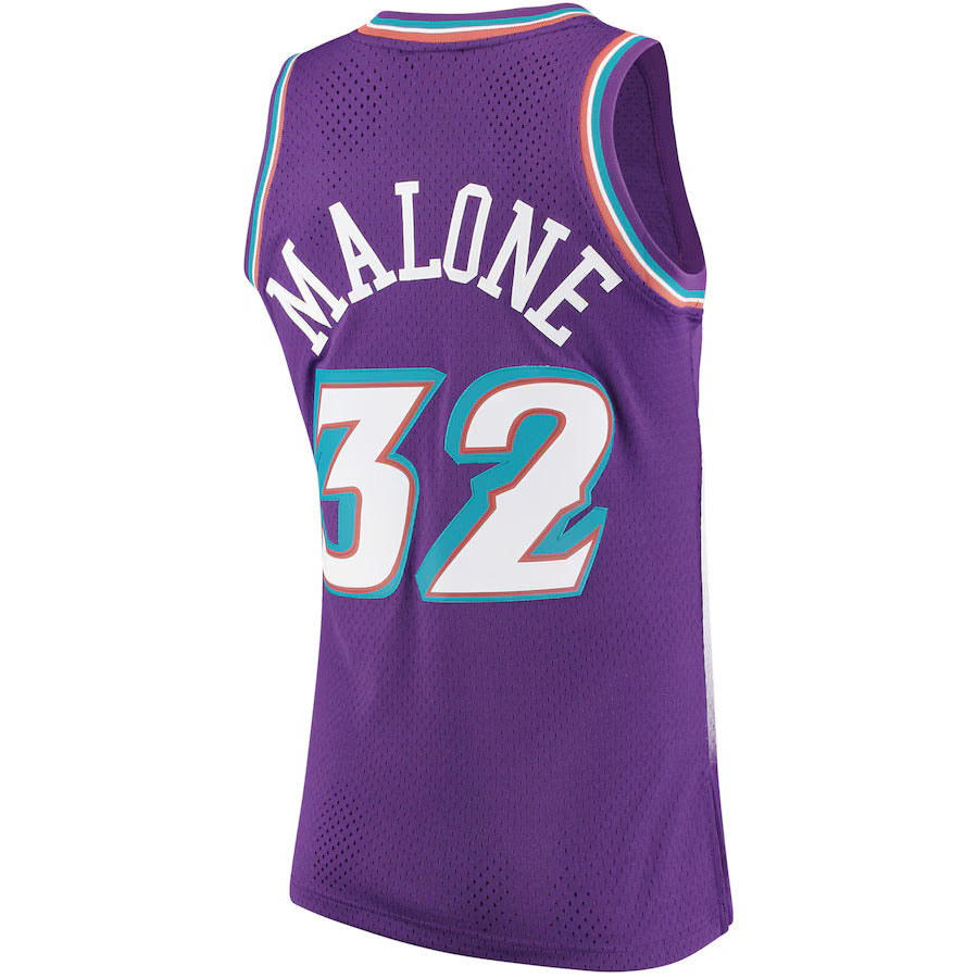 Men's Mitchell & Ness Karl Malone Purple Utah Jazz 1996-97 Hardwood Classics Swingman Jersey