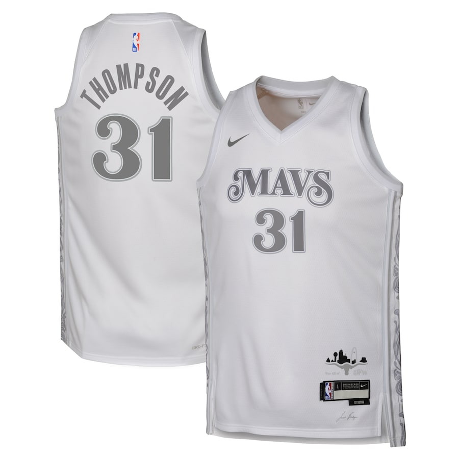 Dallas Mavericks Nike City Edition Swingman Jersey 2024 - White - Klay Thompson