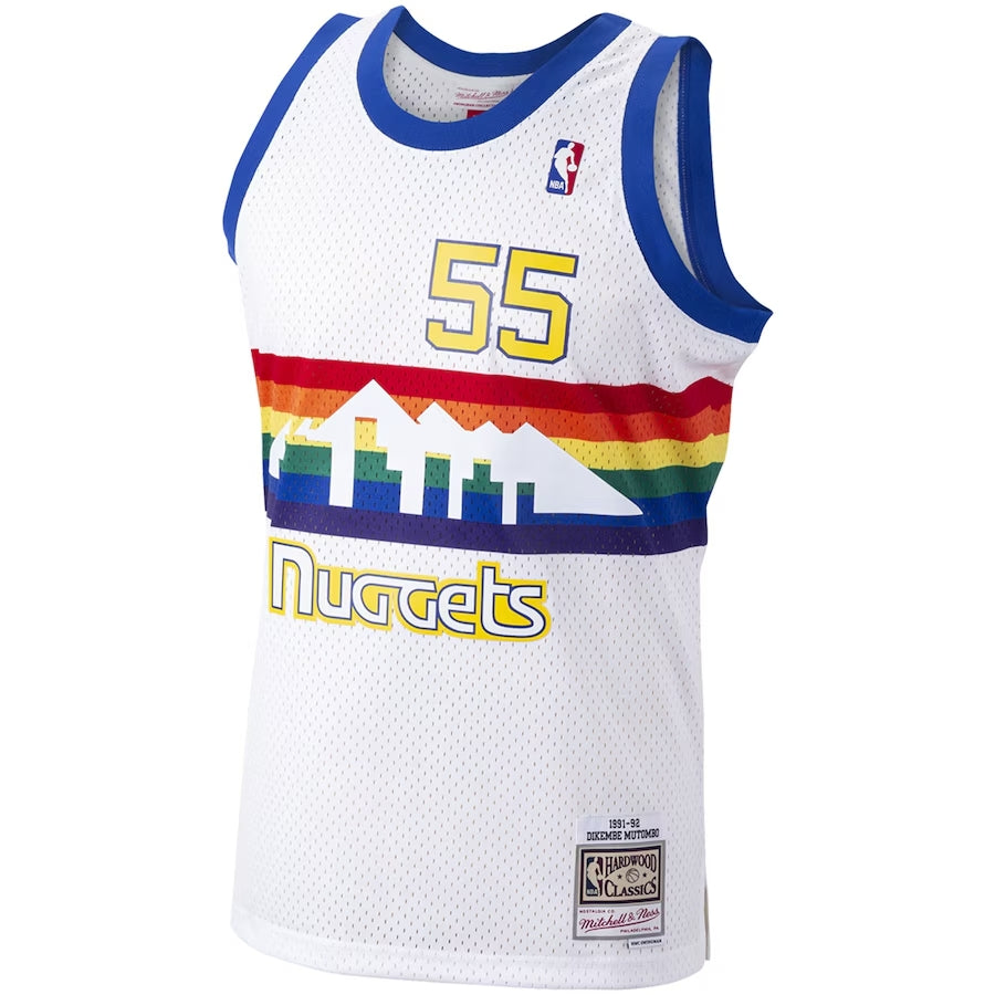 Denver Nuggets Dikembe Mutombo 1991 Hardwood Classics Home Swingman Jersey By Mitchell & Ness - White - Mens