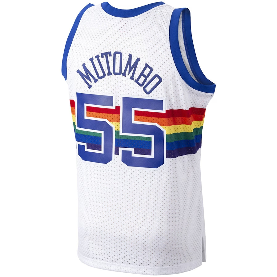 Denver Nuggets Dikembe Mutombo 1991 Hardwood Classics Home Swingman Jersey By Mitchell & Ness - White - Mens