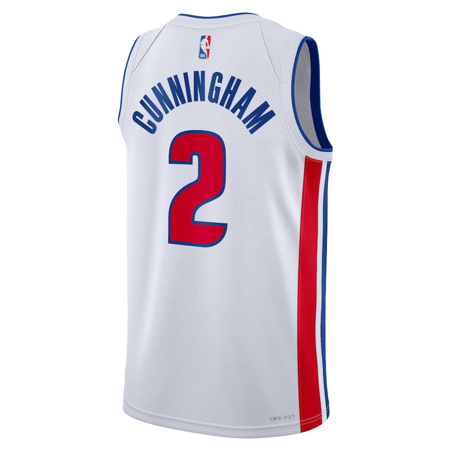 Detroit Pistons Nike Association Edition Swingman Jersey - White - Cade Cunningham