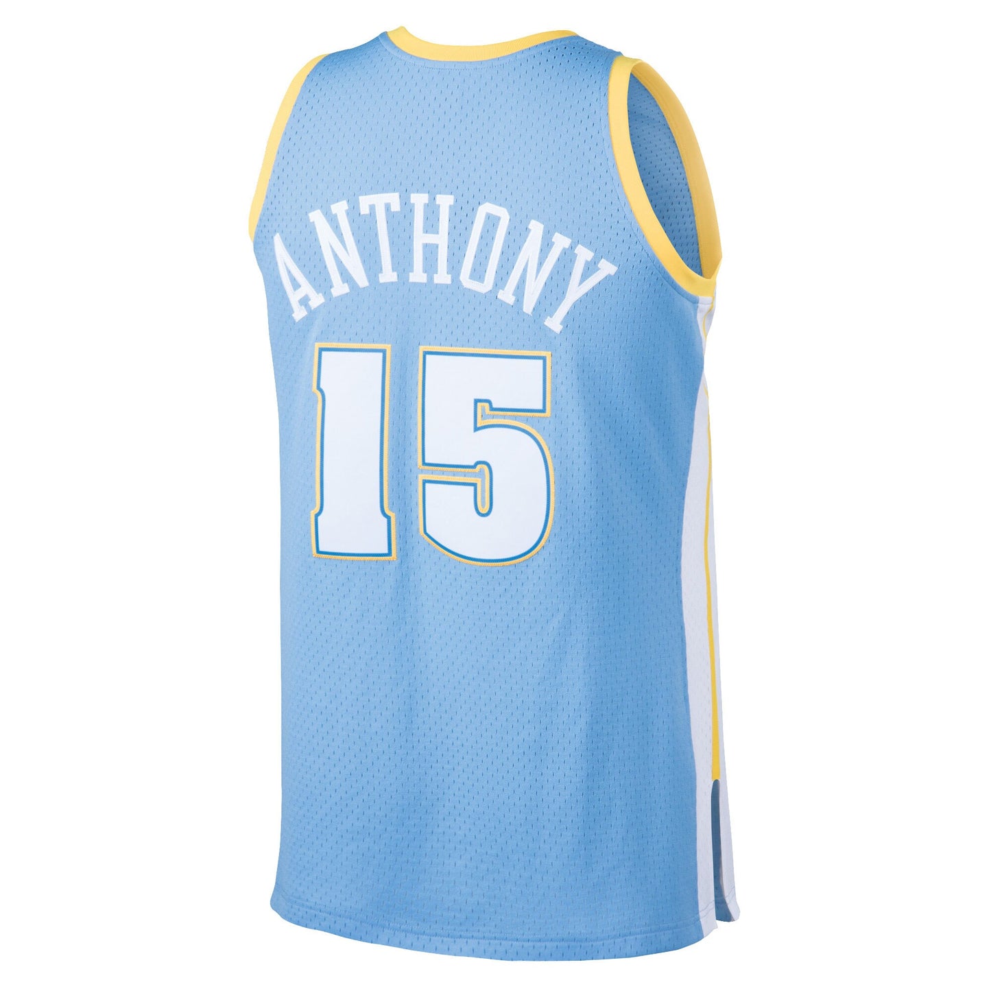 Men's Mitchell & Ness Carmelo Anthony Light Blue Denver Nuggets 2003-04 Hardwood Classics Swingman Jersey