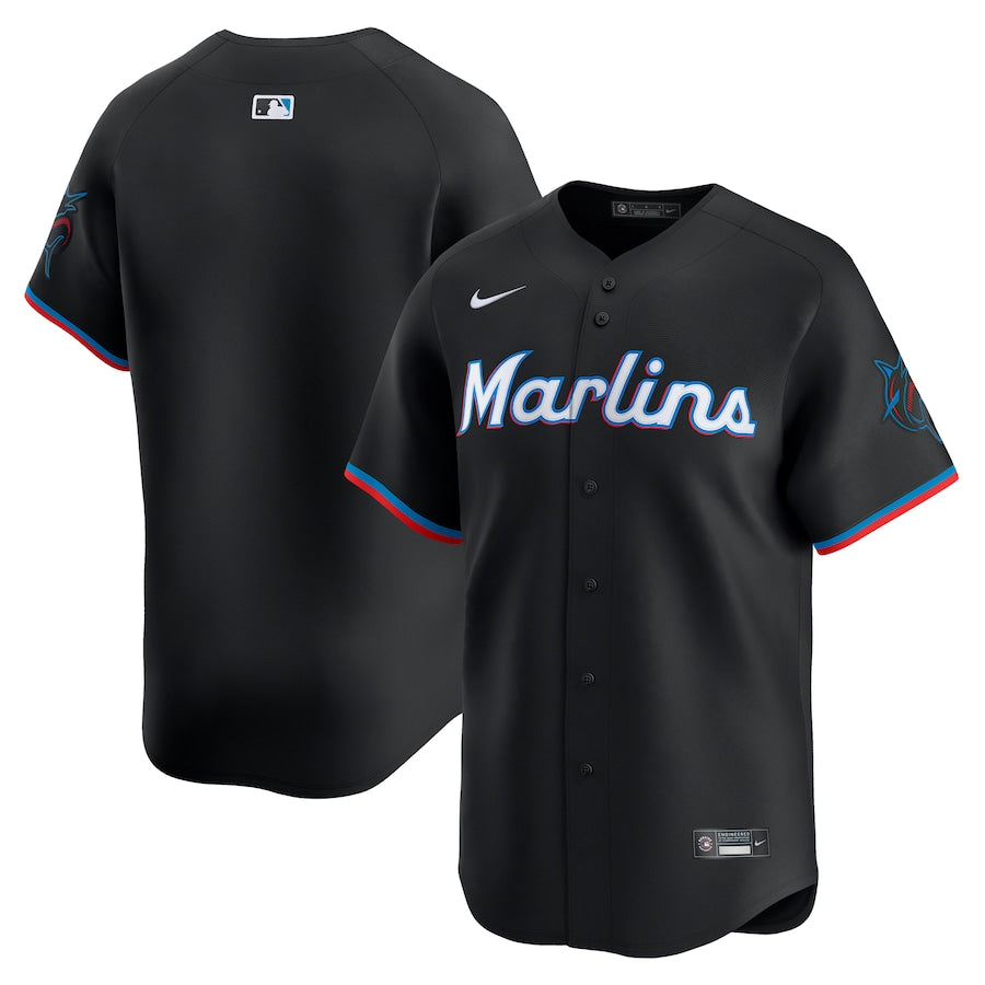 Men's Miami Marlins Nike Black Alternate Limited Jersey