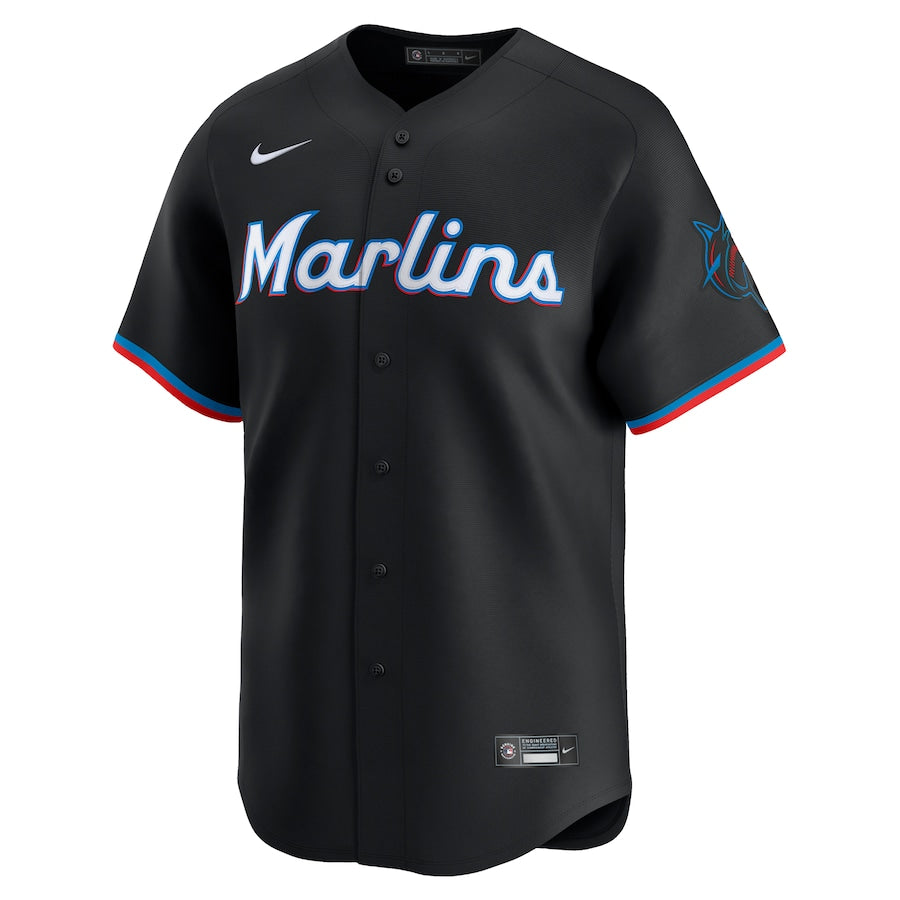 Men's Miami Marlins Nike Black Alternate Limited Jersey