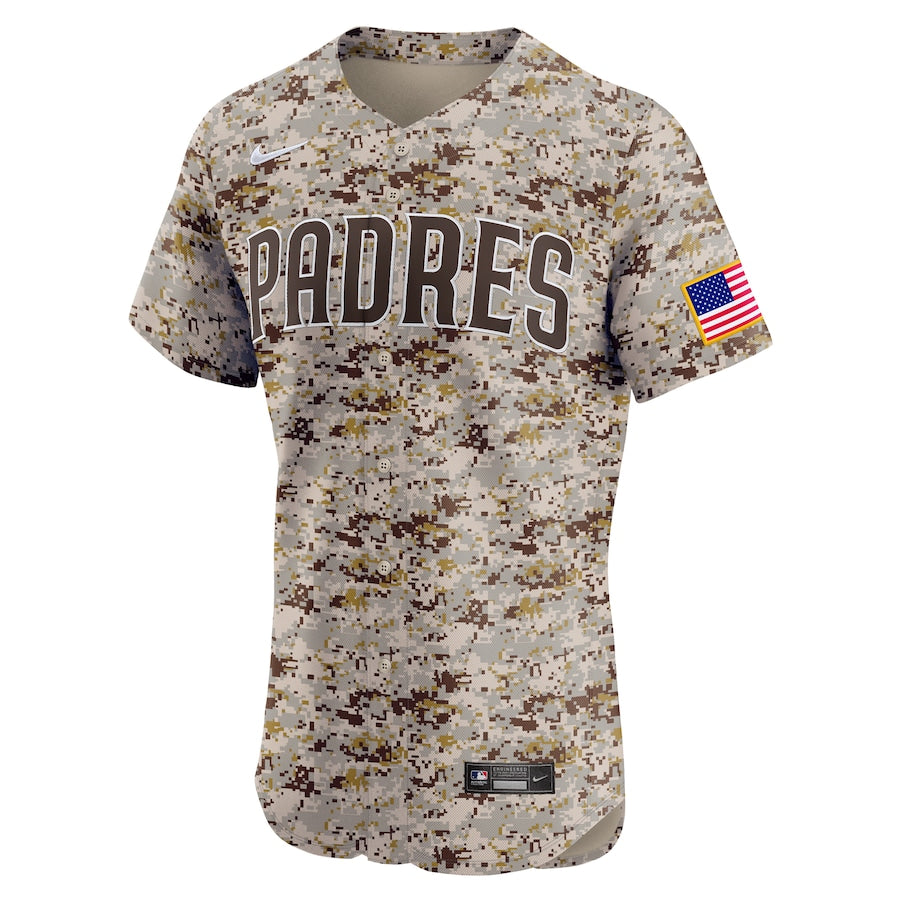 Men's San Diego Padres Nike Brown Alternate Vapor Premier Elite Patch Jersey