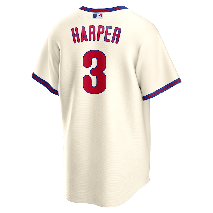 Men's Philadelphia Phillies Bryce Harper Nike Cream Alternate Replica Player Name Jersey