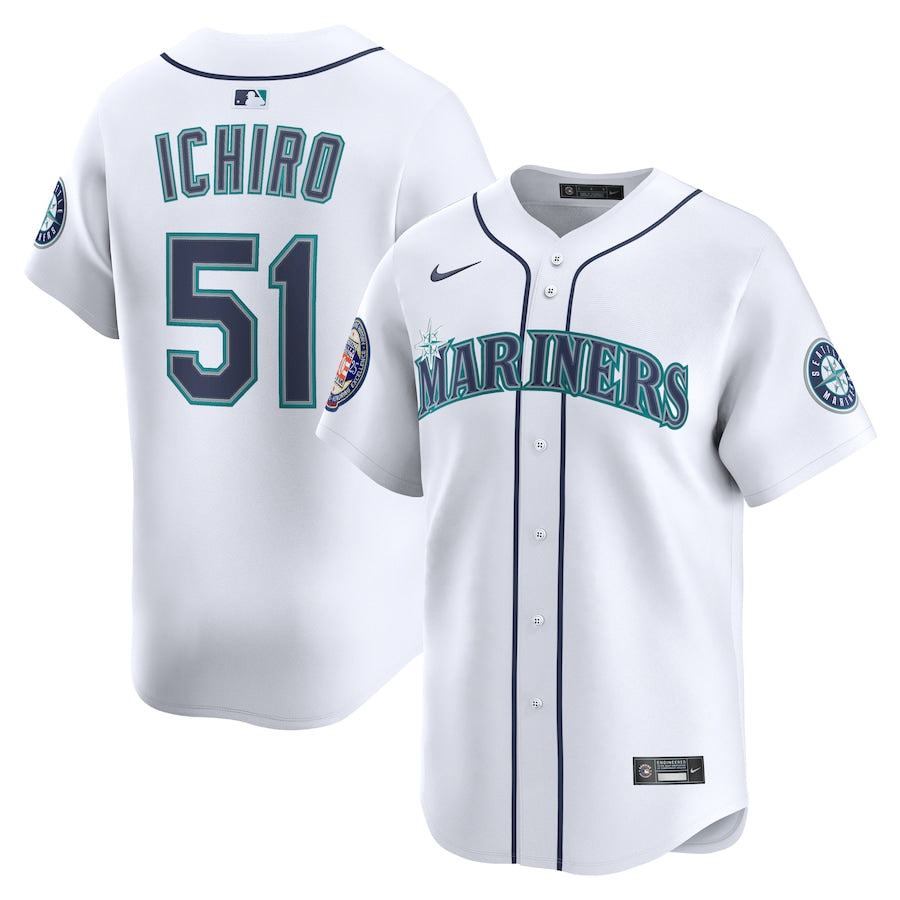 Men's Seattle Mariners Ichiro Suzuki Nike White 2025 National Baseball Hall of Fame Nike Home Limited Player Jersey