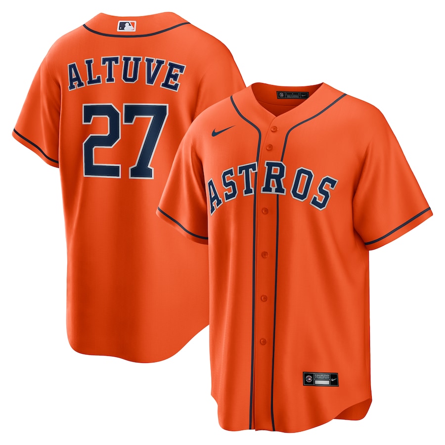 Men's Houston Astros Jose Altuve Nike Orange Alternate Replica Player Name Jersey