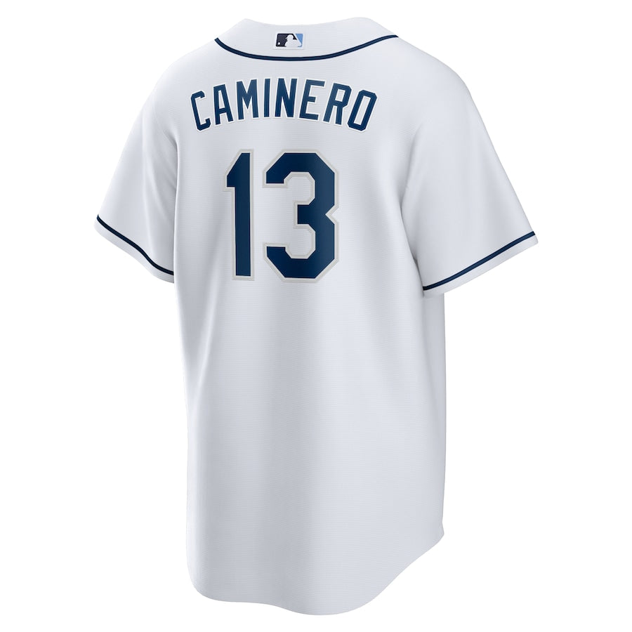 Men's Tampa Bay Rays Junior Caminero Nike White Home Replica Player Jersey