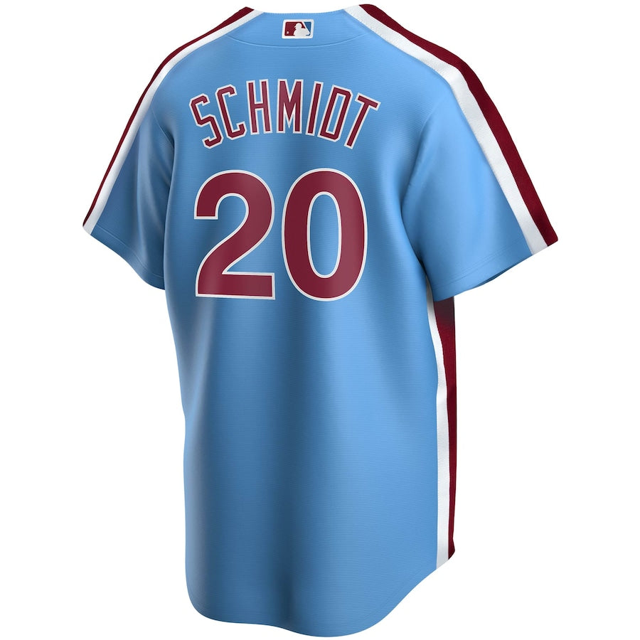 Men's Philadelphia Phillies Mike Schmidt Nike Light Blue Road Cooperstown Collection Replica Player Jersey