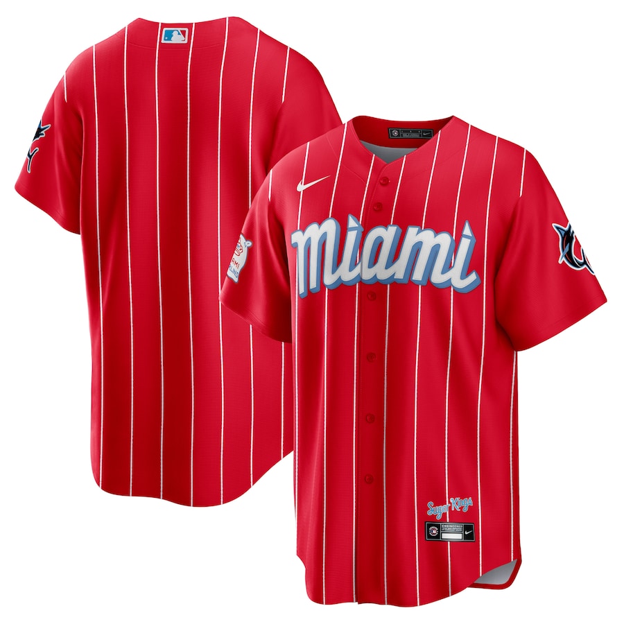 Men's Miami Marlins Nike Red City Connect Replica Jersey