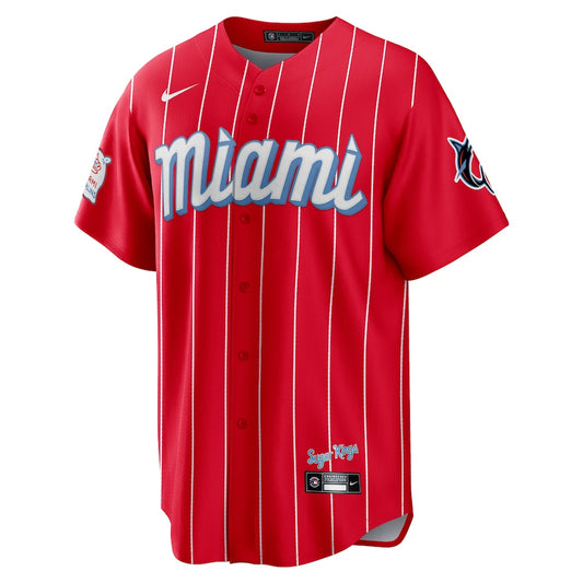 Men's Miami Marlins Nike Red City Connect Replica Jersey