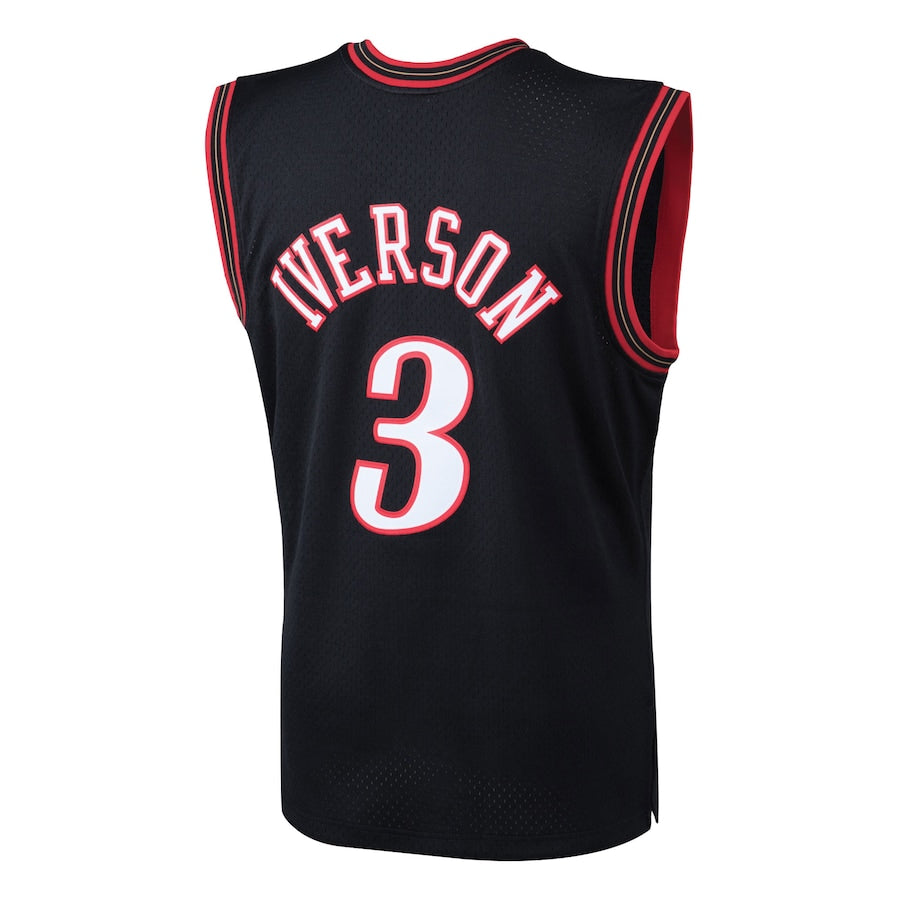 Philadelphia 76ers Allen Iverson 2000-01 Road Swingman Jersey by Mitchell & Ness - Black - Mens