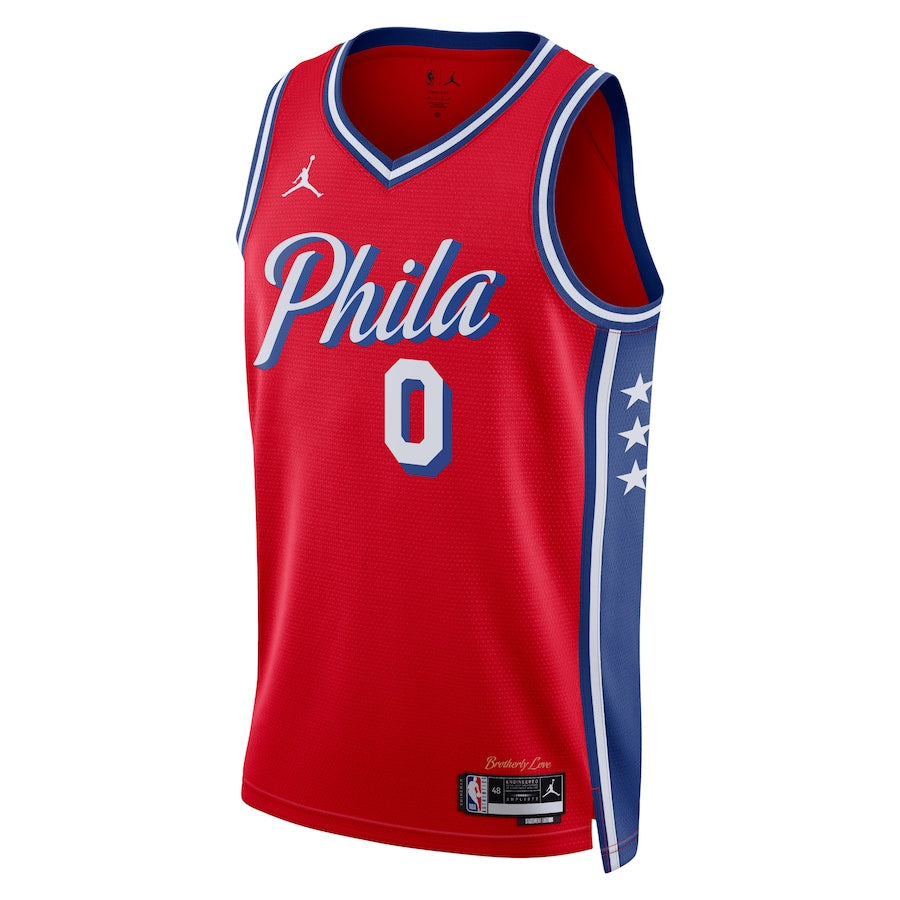 Philadelphia 76ers Jordan Statement Edition Swingman Jersey - Red - Tyrese Maxey