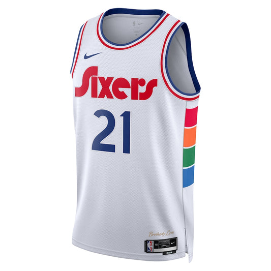 Philadelphia 76ers Nike City Edition Swingman Jersey 2024 - White - Joel Embiid