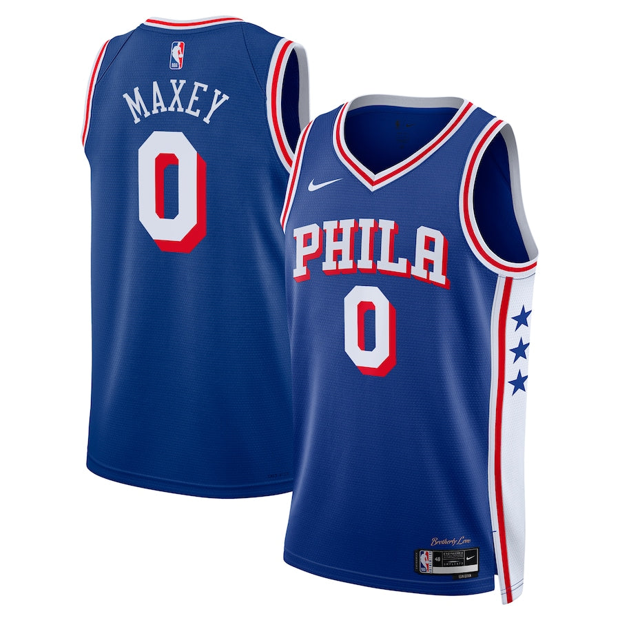 Philadelphia 76ers Nike Icon Edition Swingman Jersey - Navy - Tyrese Maxey