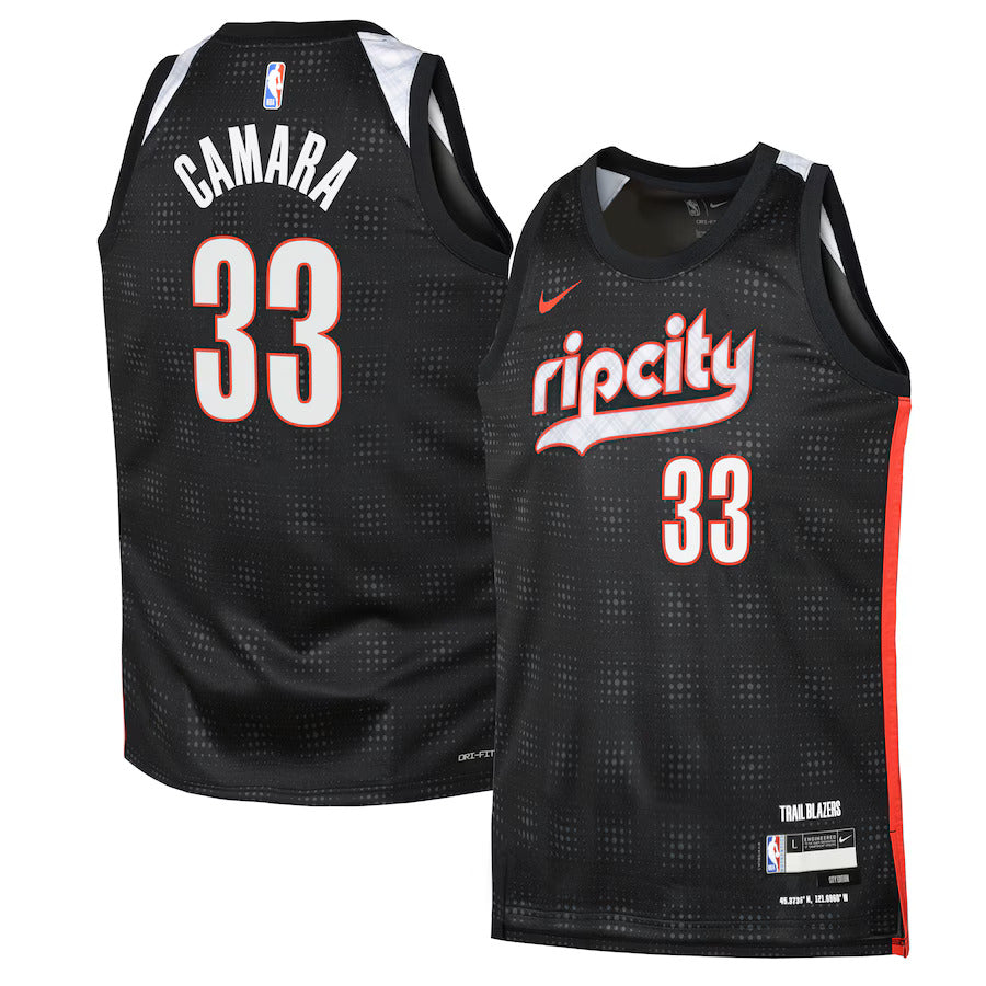 Portland Trail Blazers Nike City Edition Swingman Jersey 2024 - Black - Toumani Camara