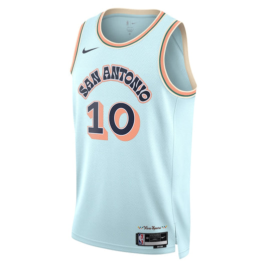 San Antonio Spurs Nike City Edition Swingman Jersey 2024 - Blue - Jeremy Sochan