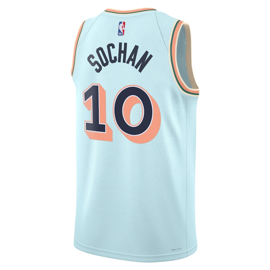 San Antonio Spurs Nike City Edition Swingman Jersey 2024 - Blue - Jeremy Sochan